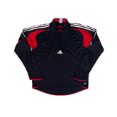 Vintage Adidas Men's XL Black Red White 1/4 Zip Long Sleeve Training Top Jacket